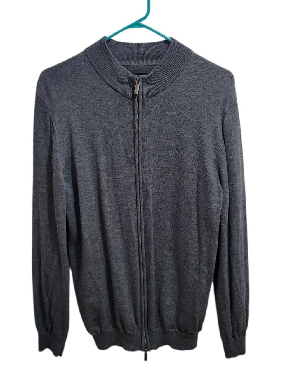 Cardinal Of Canada Gray Wool Zip-Up Sweater